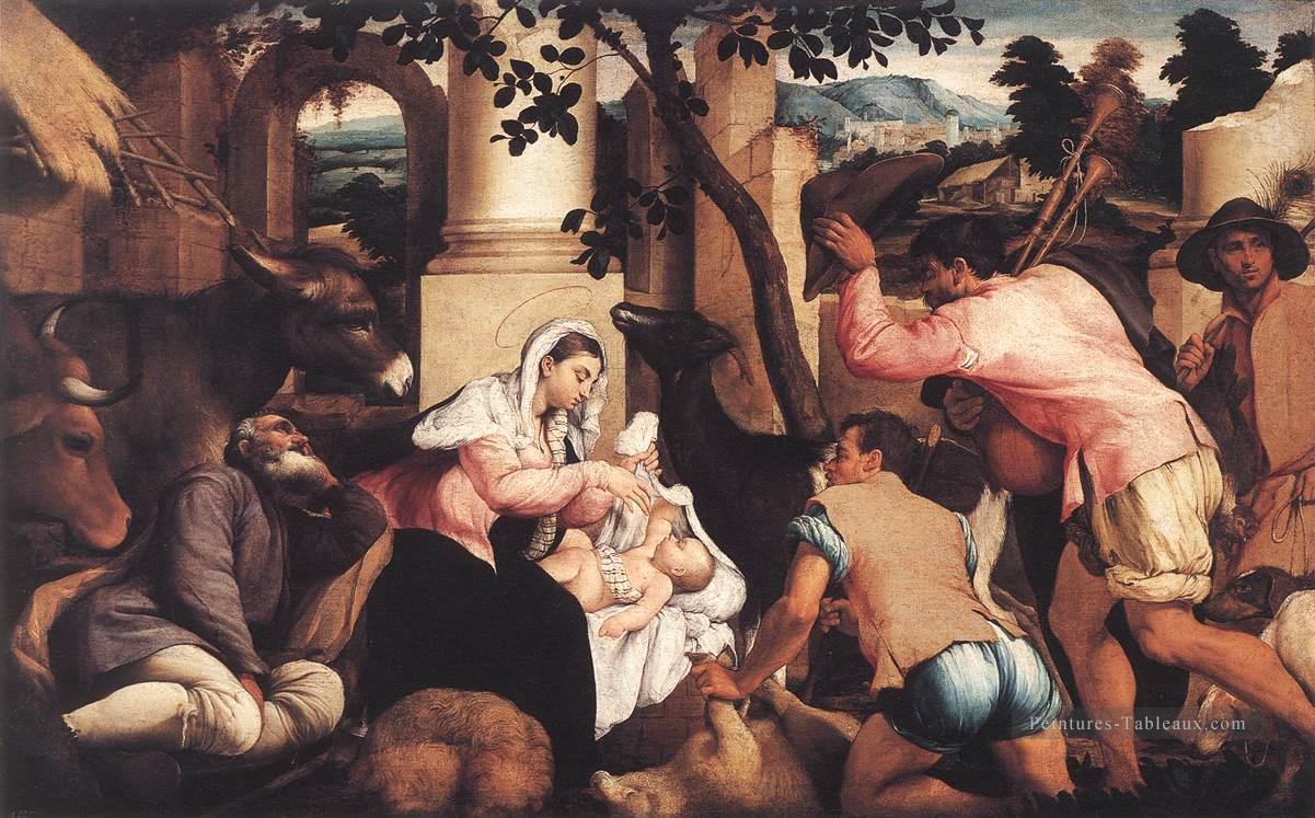 Adoration des bergers Jacopo Bassano Peintures à l'huile